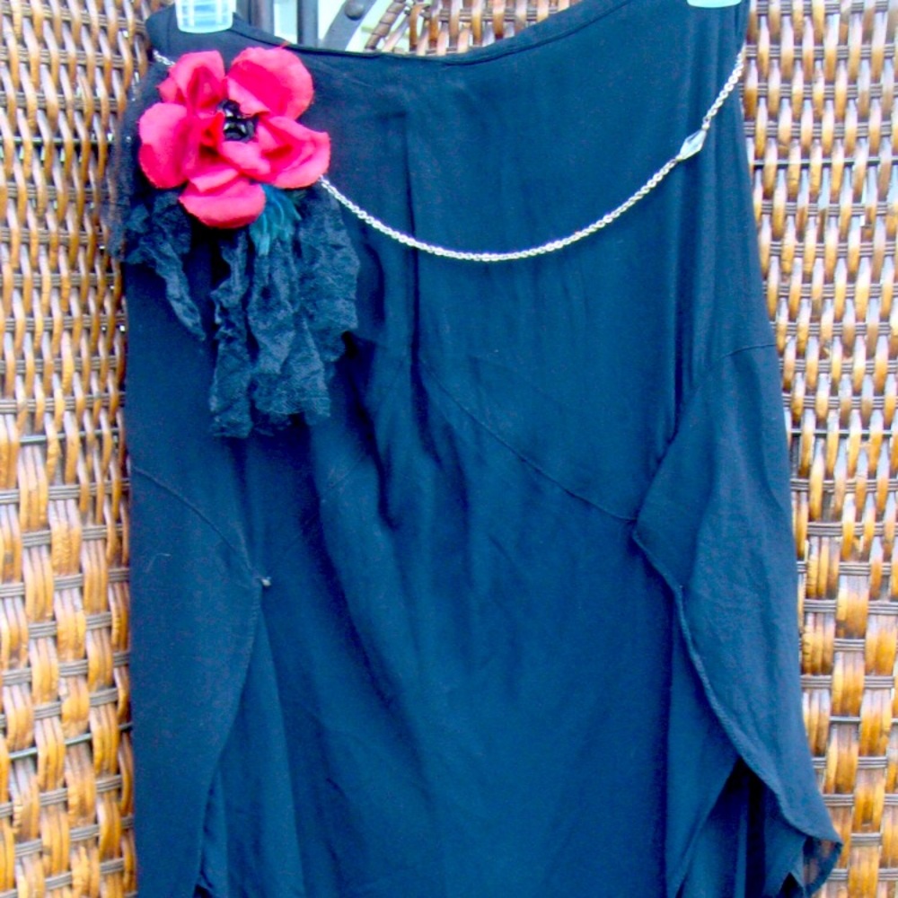 Black Bohemian Chiffon Skirt